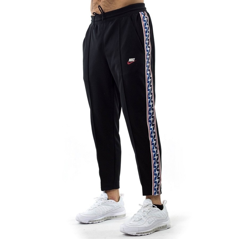Nike Zeus Navy Joggers Track Pants W Taped Side Stripe Logo Medium Sporty 90’s
